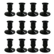 lixuesong 12Pcs Black Taper Candle Holders Elegant Designs LED Candle Stand Candlestick for Christmas Weddings and Dinners
