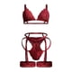 thumbnail image 3 of Gibobby Conjunto de lencería sexy de encaje suave para mujer, ropa interior transparente con aros de encaje floral(Rojo, XG), 3 of 5