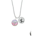 thumbnail image 2 of Delight Jewelry Silvertone Domed Multi Color RPT Silvertone Script Initial Disc - L - Charm Necklace, 20"+3", 2 of 4