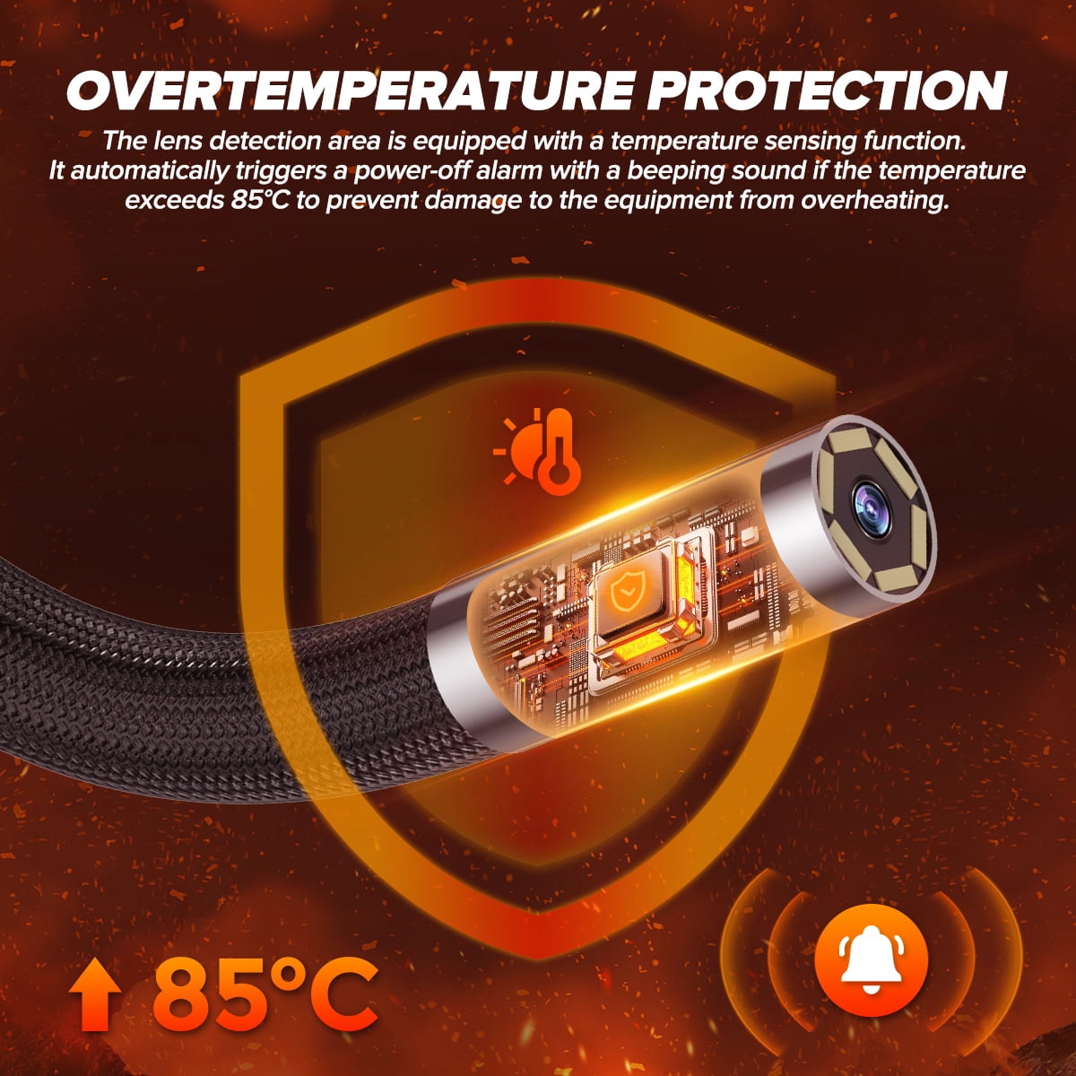 MRCARTOOL N100 Two-Way Articulating Borescope with Light, 2600mAh Battery, 0.24in Probe, IP67 Waterproof Inspection Camera for Automotive Engine