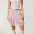 thumbnail image 5 of Women Lace Mini Skirt Low Rise Ruffle Pleated Layered Flowy Underskirt for Going Our Party Club, 5 of 8