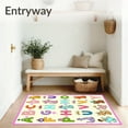 thumbnail image 3 of ODIKA 2'x3' Machine Washable Non-Slip Area Rug, Educational Alphabet Learning Play With Adorable Safari Wildlife High Traffic Rug, Pink, 697649, 3 of 7