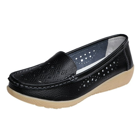 

Womens Sandals Slip On Women Comfort Walking Flat Loafers Hollow Out Casual Shoes Driving Loafers Walking Shoes for Women Women S Sandals Pu Black 38