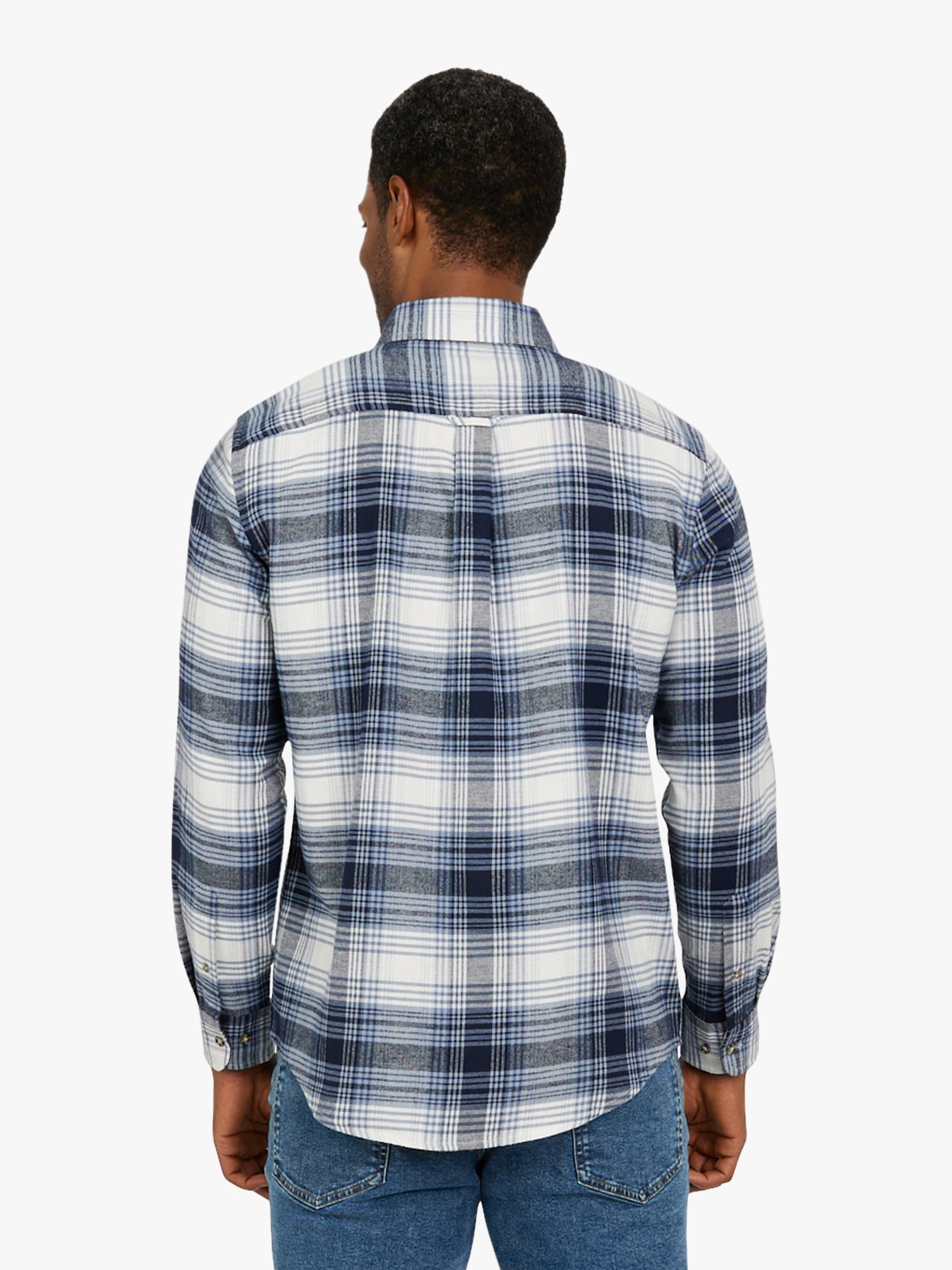 Chaps Men's and Big Men's Comfort Stretch Flannel Shirt, Sizes S-2XL