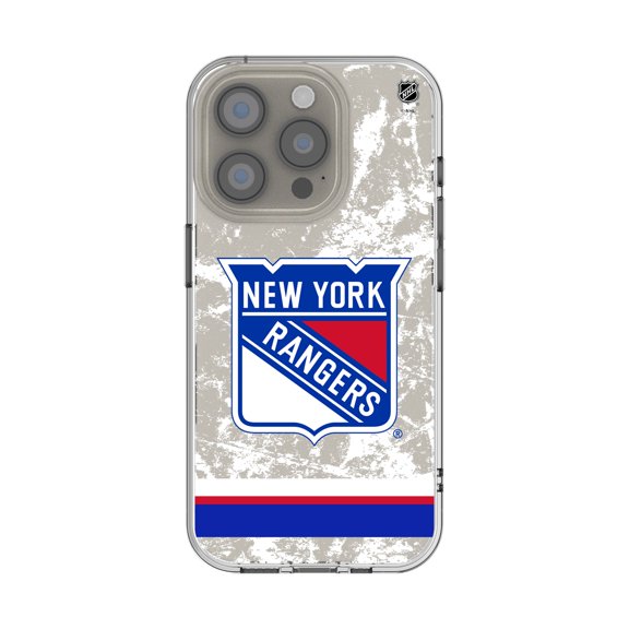 New York Rangers iPhone Stripe Clear Ice Case