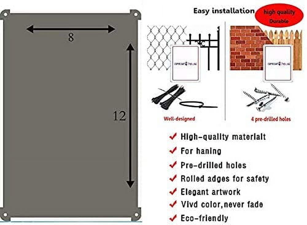 New Street Sign Warning Plaque Wall Decor Do Not Plow Snow Against Fence Parking for Sign Courtyard Decoration Office Sign Outdoor & Indoor Safety Aluminum Sign Inch