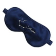 thumbnail image 1 of Máscara de ojos de seda con doce constelaciones, tira de sujeción que se adapta a la forma del rostro, correa para una máscara para dormir suave y cómoda (azul marino), 1 of 5