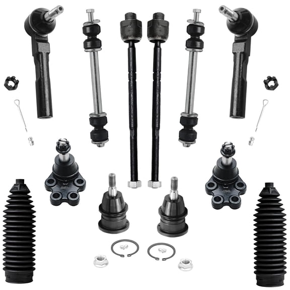 Detroit Axle - 12pc RWD Front End Suspension Kit for 1999-2006 Chevy GMC Silverado Sierra 1500, Upper & Lower 4 Ball Joints Inner & Outer 4 Tie Rods 2 Sway Bars 2 Boots Replacement