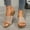 Pink, variant on Women's Open Toe Slip-On Wedge Slide Sandals, Full Rhinestone Single Band Casual Footwear, Four Neutral Tone Glitter Cork Textured Non-Slip Summer Outdoor Slippers(Black,5.5)