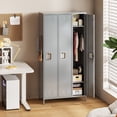thumbnail image 7 of GAEANET Metal Storage Lockers for Employees with Lock&Pegboard,Steel Locker Cabinet for Gym,School, Industrial Storage Locker Cabinet with 3 Door,Assembly Required,(Light Gray, 3 Doors), 7 of 7