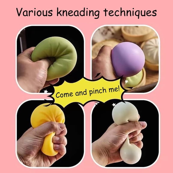 2026 Mystery Dumpling Squishy,High-Quality Silicone Stress Toys - Big Bun with Food Steamer,Hand-Pinching Sensory ASMR Toys with Music,Stretchy Desk Fidget Toys for All Ages,Purple(1PC)