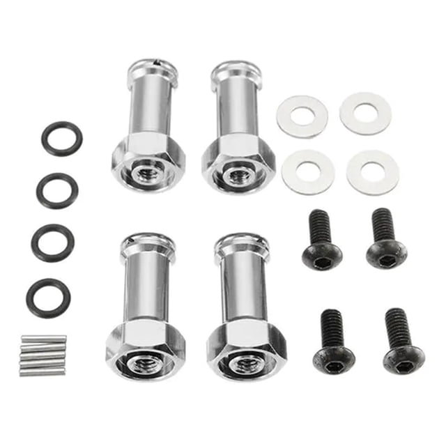 Adaptador de extensión de cubo de rueda de 12 mm para 1/14 Wltoys 144001 ligero y duradero gris Zulema Adaptador extendido Hub Hex