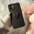 thumbnail image 5 of Cute 3D Love Heart Phone Case for iPhone 11 6.1 inch with Anti-Fall Lens Cameras Cover Protection Slim Dustproof Protective Cover Aesthetic Design for Women Girls, Black, 5 of 9
