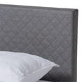 thumbnail image 4 of Allora Mid-Century Wood and Fabric King Platform Bed in Gray, 4 of 8