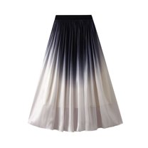 SWSMCLT Women's Tulle Skirt Elegant Layered Spring Fashion Flowy A Line Casual Summer Elastic Fall Elastic Waist Blue Small-Large