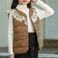 thumbnail image 7 of Cethrio Girls Puffer Vest, Lace Ligntweight Thermal Sleeveless Warm Jackets Coffee Size 9-10 T, 7 of 7