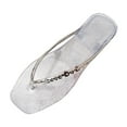 thumbnail image 2 of USSUMA Slippers for Women Indoor Transparent Sandwich Slippers Summer New Female Student Large Casual Fashion Letter Decorative Herringbone Slippers Air-Cushion Bedroom Sandals up to 30% off, 2 of 7