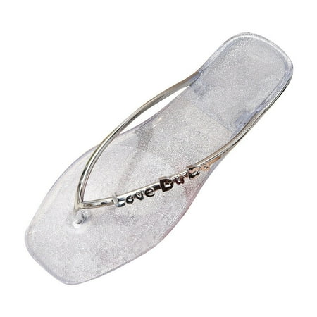 

Women s See Through Flat Thong Sandals Summer Trendy Sexy Going Out Flip Flops Square Toe Slide Sandal for Dating