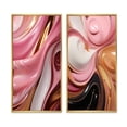 thumbnail image 2 of Designart "Gold Pink Succulent Alchemy Liquid Glam" Abstract Shapes Framed Wall Art Set Of 2 - Transitional Gold Gallery Wall Frame Set For Home Decor, 2 of 6