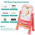 thumbnail image 6 of Ealing Easel for Kids,Rotatable Double Sided Adjustable Art Easel with Painting Accessories for Toddlers Girls,Pink, 6 of 9