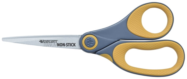 Westcott Non-Stick Scissors, 8', Adjustable Glide, Gray/Yellow, for Office, 1-Count