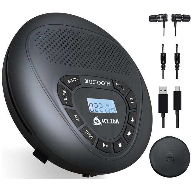 Reproductor de CD portátil KLIM Altavoz Bluetooth con batería recargable