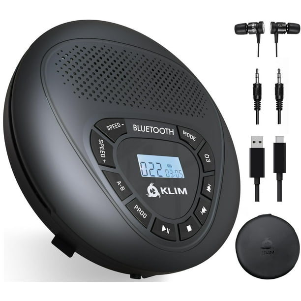 Reproductor de CD portátil KLIM Altavoz Bluetooth con batería recargable