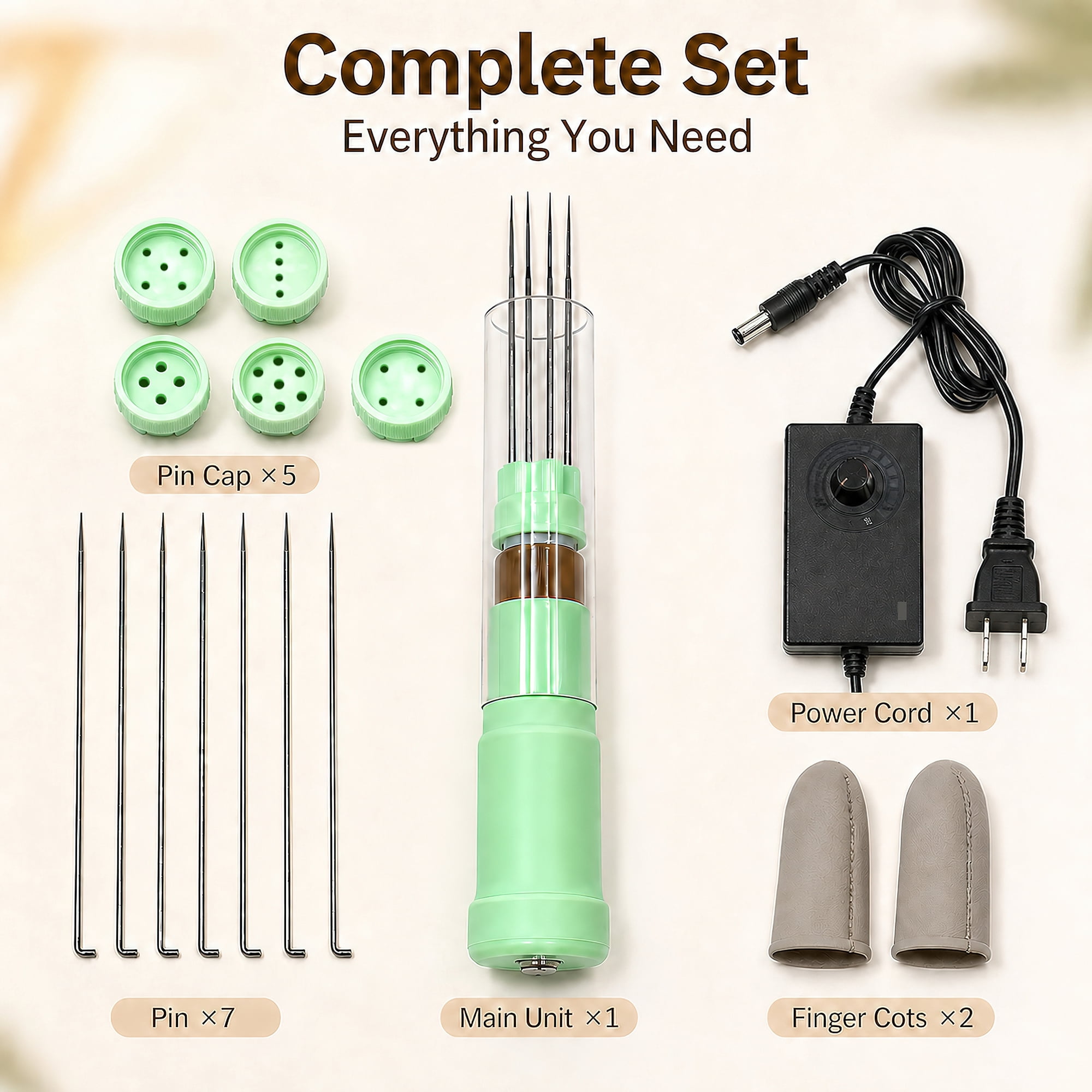 HI-REEKE Electric Needle Felting Machine 1-7 Adjustable Needles with Variable Speed Needle Change for DIY
