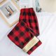 thumbnail image 1 of Pantalones a cuadros de piel de cordero con forro polar grueso para otoño e invierno, pantalones rectos holgados y adelgazantes de cintura alta para mujer, pantalones casuales de pierna ancha que, 1 of 5