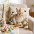 thumbnail image 6 of Fwttom Pillow Covers 18x18, Imitation Embroidery Easter Decorations Throw Pillow Covers, Short Lint Home Spring Decor for Bedroom Couch Cushion Cover, 6 of 7