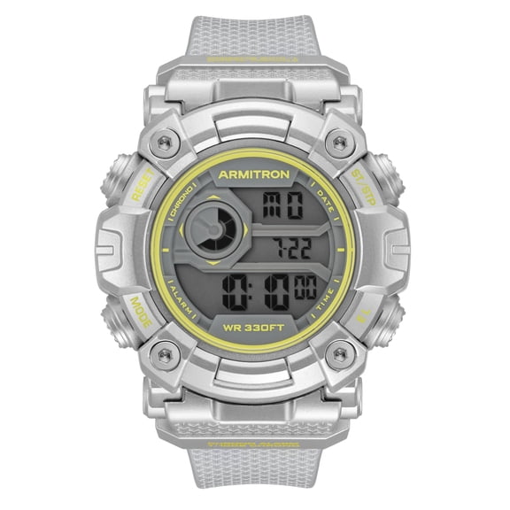 Sport by Armitron: Silver-Metallic Digital Men's Sport Wristwatch
