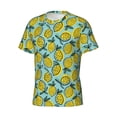 thumbnail image 5 of Vsdgher Lemon Print Men's Dry Fit Mesh Athletic Shirts Moisture Wicking Tennis T-Shirt Tops, 5 of 9