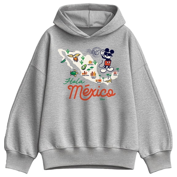 Disney - Mickey Mouse Mexico Map - Women's Oversized Fleece Hoodie Sweatshirt