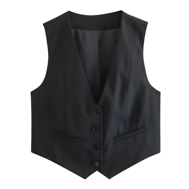 Timegard Tank Top for Women Button up Vests V Neck Slim Sleeveless Solid Color Top Summer Fashion