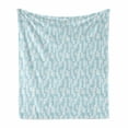 thumbnail image 1 of Pale Blue Soft Flannel Fleece Throw Blanket, Wall with Brushstrokes Modern Art Inspired Minimalist Design, Cozy Plush for Indoor and Outdoor Use, 60" x 80", Baby Blue and White, by Ambesonne, 1 of 6