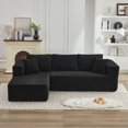 thumbnail image 3 of 106" Cloud Sectional Couch L-Shape with Left Facing Chaise,Deep Seat Modern Modular Sofa for Living Room,No Assembly Required,Black ,SF502BK-LFC, 3 of 25