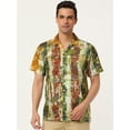thumbnail image 3 of Lars Amadeus Camisas de bloque de color con cierre de botones y mangas cortas con estampado de rayas de verano para hombre Multicolor M, 3 of 6
