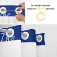 thumbnail image 3 of No Hook Shower Curtain with Snap in Liner, Ocean Happy Beach Place Words Waterproof Fabric Bathroom Curtain Mesh Top Window, Starfish Gradient Blue Wooden Shower Curtains 48x72in, 3 of 9