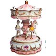 thumbnail image 2 of Color Light Carousel Music Box Birthday Gifts Furniture Ornaments Gradient Color Carousel Music Box Jewelry (Pink)-sebneei, 2 of 2