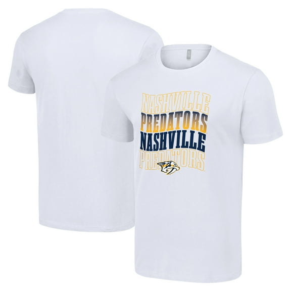 Men's Starter White Nashville Predators Four Team Name Logo T-Shirt
