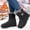 Black, variant on Snow Boots for Women Winter Warm Round Toe Waterproof Fleece-Lined Thermal Non Slip Comfort Mid-Calf Boots with Hoop-Look Women's Outdoor Booties Navy 37
