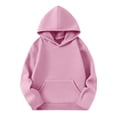 thumbnail image 5 of yardsong Girls Casual Long Sleeve Hoodies Sweatshirts Basic Cute Oversized Fleece Hooded Sweatshirt Pullover Tops with Pocket 2026 Pink,4-5 Years, 5 of 9