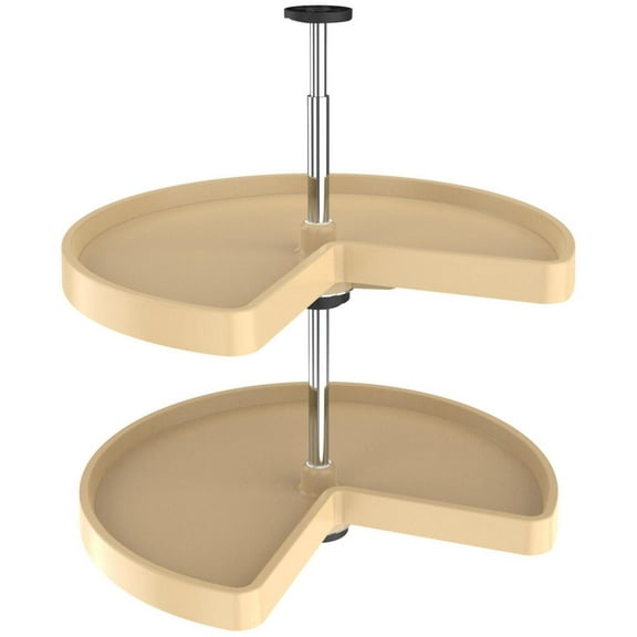 Rev-A-Shelf 3472-24-52 Value Line Double 2 Tier 24" Kidney Shaped Lazy Susan - Almond