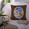 thumbnail image 3 of Carolines Treasures 7151PW1414 Snowman with Pomeranian Winter Snowman Fabric Decorative Pillow  14Hx14W multicolor, 3 of 4