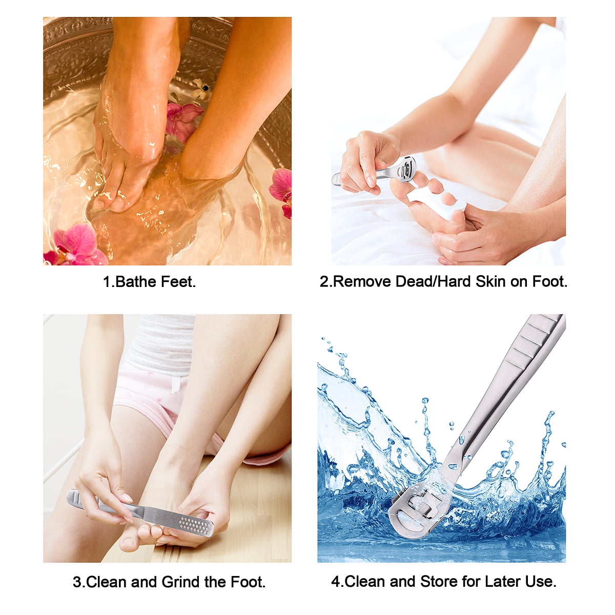 SNAPSHOPECOM Beauty Care Pedicure Foot File Callus Remover, Stainless Steel  Pedicure Foot Scraper For Remove Hard Skin and Cracked Skin and Callus, Wet  and Dry Feet Use, Big Size Foot Scrubber 