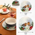 thumbnail image 7 of SKYSONIC 2 pcs Robin Birds Poinsettia Flowers Pot Holders Trivets, Heat Resistant Trivets,Winter Christmas Cotton Thread Weave Mats for Hot Pads Pans Pot Bowl Teapot, 7 of 7