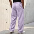 thumbnail image 7 of Men's Baggy Sweatpants Drawstring Elastic Waist Loose Wide Leg Casual Solid Color Lounge Trousers with Pockets, 7 of 7