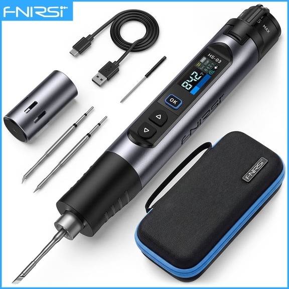 FNIRSI HS-03 Wireless Soldering Iron 10W Type-C Rechargeable Portable Soldering Iron 100-450 ℃ Adjustable Repair Tool