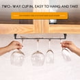 thumbnail image 2 of Large Stemware Wine Glass Hanger Rack Under Cabinet Kitchen Bar Storage Black Iron 17 Inch Set of 2, 2 of 8