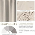 thumbnail image 5 of The Art Box Linen Window Curtains for Living Room 18 inches Striped Gray , Striped Linen Curtain Drapes, Tab Top, 2 Panels Set, 5 of 6